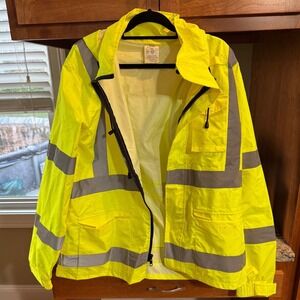 Uline Hi-Vis Reflective Safety Jacket - Size Large bright yellow reflective